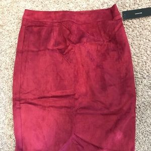Lulu's Skirts - Burgundy Suede Pencil Skirt Lulu's Skirts - Burgundy Suede Pencil Skirt